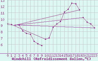Courbe du refroidissement olien pour Saint-Brieuc (22)
