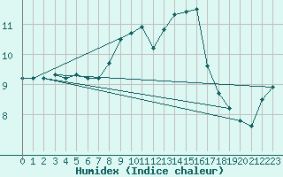 Courbe de l'humidex pour Neuhaus A. R.