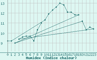 Courbe de l'humidex pour Slatteroy Fyr