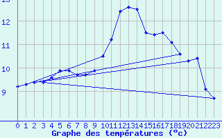 Courbe de tempratures pour Bad Marienberg