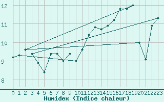 Courbe de l'humidex pour Maupas - Nivose (31)
