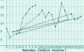 Courbe de l'humidex pour Kvamskogen-Jonshogdi 
