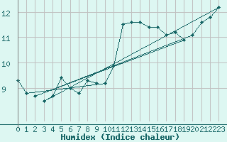 Courbe de l'humidex pour Cherbourg (50)