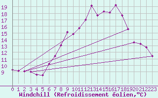 Courbe du refroidissement olien pour Klippeneck