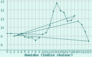 Courbe de l'humidex pour Pointe de Chassiron (17)