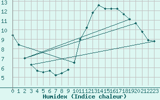 Courbe de l'humidex pour Roissy (95)
