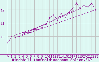 Courbe du refroidissement olien pour Angers-Marc (49)