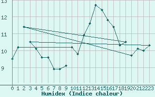 Courbe de l'humidex pour Mont-Aigoual (30)