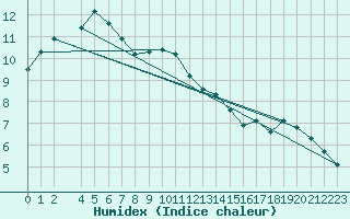 Courbe de l'humidex pour Viitasaari