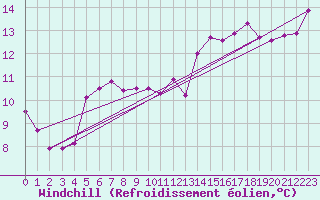 Courbe du refroidissement olien pour Elsenborn (Be)