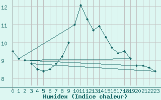 Courbe de l'humidex pour Gorzow Wlkp