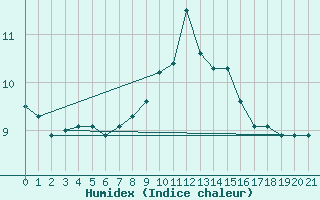 Courbe de l'humidex pour Grosser Arber