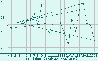 Courbe de l'humidex pour Ineu Mountain