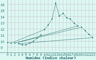 Courbe de l'humidex pour Amberg-Unterammersri