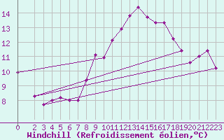 Courbe du refroidissement olien pour Bad Marienberg