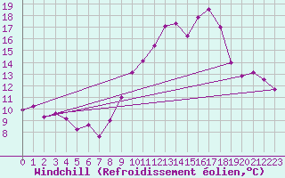 Courbe du refroidissement olien pour Vila Real
