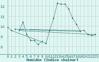 Courbe de l'humidex pour Ile du Levant (83)