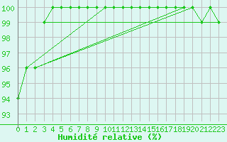 Courbe de l'humidit relative pour Michelstadt-Vielbrunn