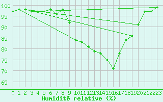 Courbe de l'humidit relative pour Michelstadt-Vielbrunn