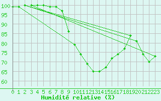 Courbe de l'humidit relative pour Chopok