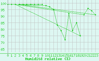 Courbe de l'humidit relative pour Bessey (21)