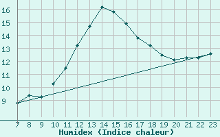 Courbe de l'humidex pour M. Calamita