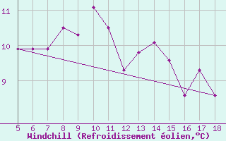 Courbe du refroidissement olien pour M. Calamita