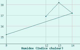 Courbe de l'humidex pour Wide Awake Field Ascension Island