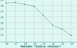 Courbe de l'humidex pour Isle-sur-la-Sorgue (84)