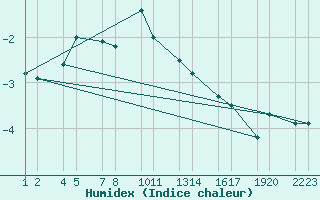 Courbe de l'humidex pour Seljalandsdalur - skaskli