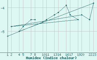 Courbe de l'humidex pour Seljalandsdalur - skaskli