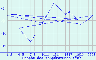 Courbe de tempratures pour Kleifaheii