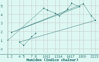 Courbe de l'humidex pour Svartrkot