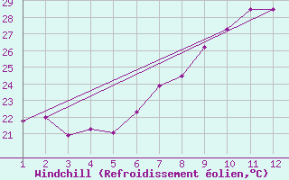 Courbe du refroidissement olien pour Springbok