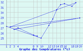 Courbe de tempratures pour Manaus