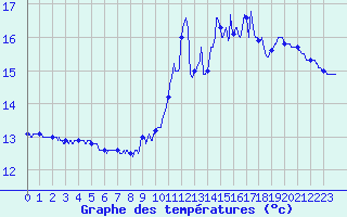 Courbe de tempratures pour Salignac-Eyvigues (24)