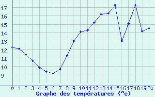 Courbe de températures pour Martigné-Briand (49)