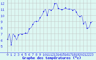 Courbe de tempratures pour Lelystad