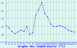 Courbe de tempratures pour Ineu Mountain