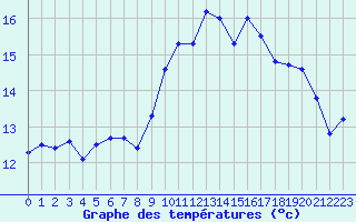 Courbe de tempratures pour La Roche-sur-Yon (85)