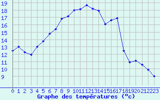 Courbe de tempratures pour Apelsvoll