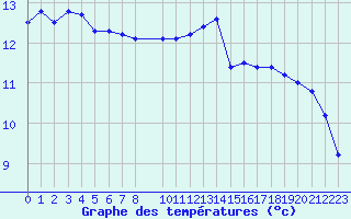 Courbe de tempratures pour Charleroi (Be)