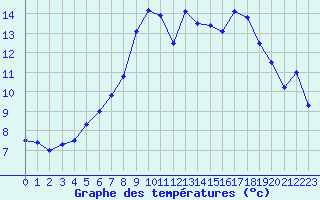 Courbe de tempratures pour Fagernes Leirin