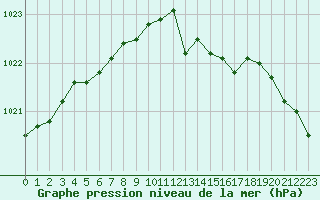 Courbe de la pression atmosphrique pour Ballypatrick Forest