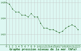 Courbe de la pression atmosphrique pour Manschnow