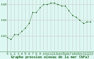 Courbe de la pression atmosphrique pour Bridel (Lu)