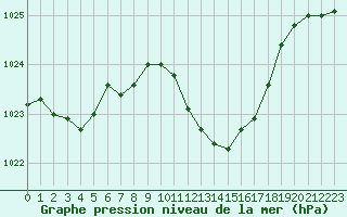 Courbe de la pression atmosphrique pour Dijon / Longvic (21)