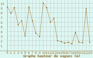 Courbe de la hauteur des vagues pour la bouée 6100002