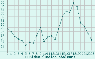 Courbe de l'humidex pour Pertuis - Grand Cros (84)