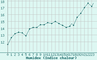 Courbe de l'humidex pour Touggourt